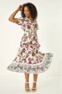 Roman Ivory Petite Floral Dobby Print Midi Dress - 18 Image 2