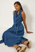 Roman Denim Denim Button Through Midi Dress - 12 Image 1