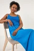 Roman Blue Petite Crochet Contrast Midi Dress - 16 Image 1