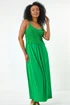 Roman Green Petite Crochet Contrast Midi Dress - 14 Image 4