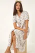 Dusk Ivory Ditsy Floral Buttoned Midi Dress - 10 Image 1