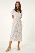 Dusk Ivory Ditsy Floral Buttoned Midi Dress - 10 Image 2