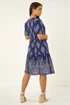 Roman Navy Petite Border Print Tiered Dress - 18 Image 3