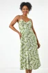 Roman Khaki Petite Printed Button Through Dress - 16 Image 4