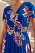 Roman Blue Leaf Print Shirred Maxi Dress - 16 Image 4