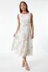 Roman Ivory Petite Floral Gathered Waist Midi Dress - 12 Image 1