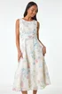 Roman Ivory Petite Floral Gathered Waist Midi Dress - 12 Image 2