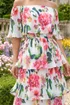 Roman Ivory Bardot Floral Tiered Dress - 14 Image 4