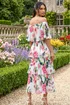 Roman Ivory Bardot Floral Tiered Dress - 14 Image 3