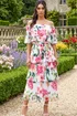 Roman Ivory Bardot Floral Tiered Dress - 14 Image 2