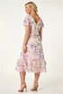 Roman Pink Petite Floral Double Frill Dress - 18 Image 3
