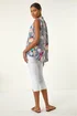 Roman Pink Floral Print Pleat Front Vest - 20 Image 3