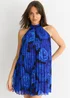 Gini London Large Floral Halter Pleated Mini Dress - 14 Image 3