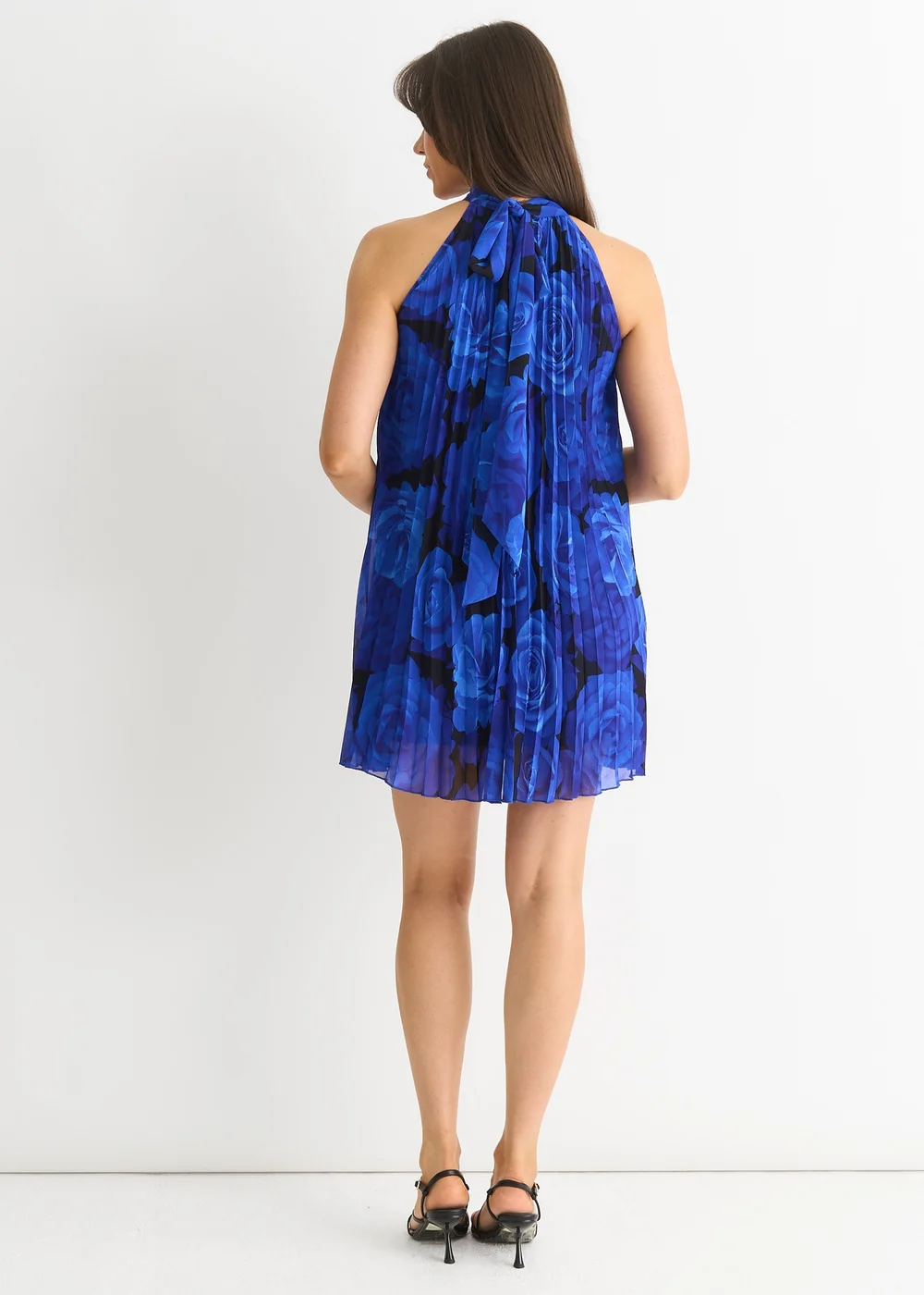 Gini London Large Floral Halter Pleated Mini Dress - 14 Image 2