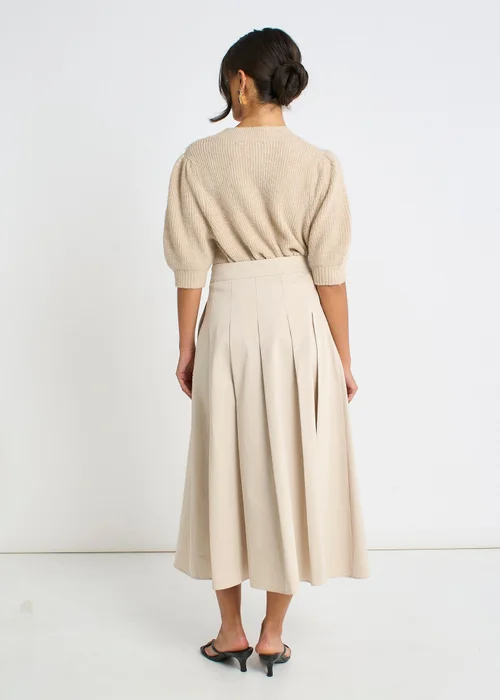 Gini London Mocha Chiffon Bow Knitted Jumper - L/XL Image 2