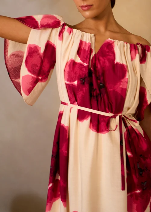 Gini London Pink Bardot Trapeze Maxi Dress - 16 Image 3