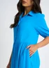 Gini London Blue Button Through Skater Maxi Dress - 16 Image 3