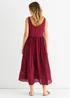 Gini London Red Scoop Neck Jersey Cotton Midi Dress - M/L Image 2