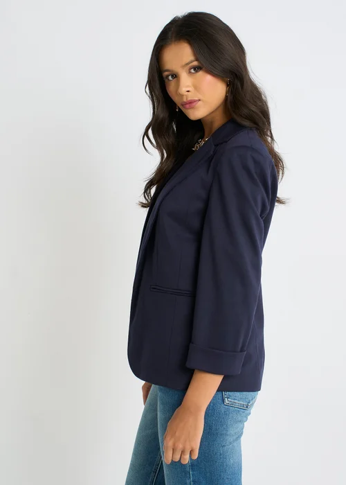 Gini London Navy Ponte Edge to Edge Jacket - 16 Image 4