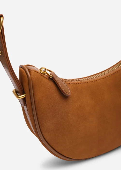 Where's That From Womens Pebble Modern Half Moon Shoulder Bag In Cognac - One Size Image 4