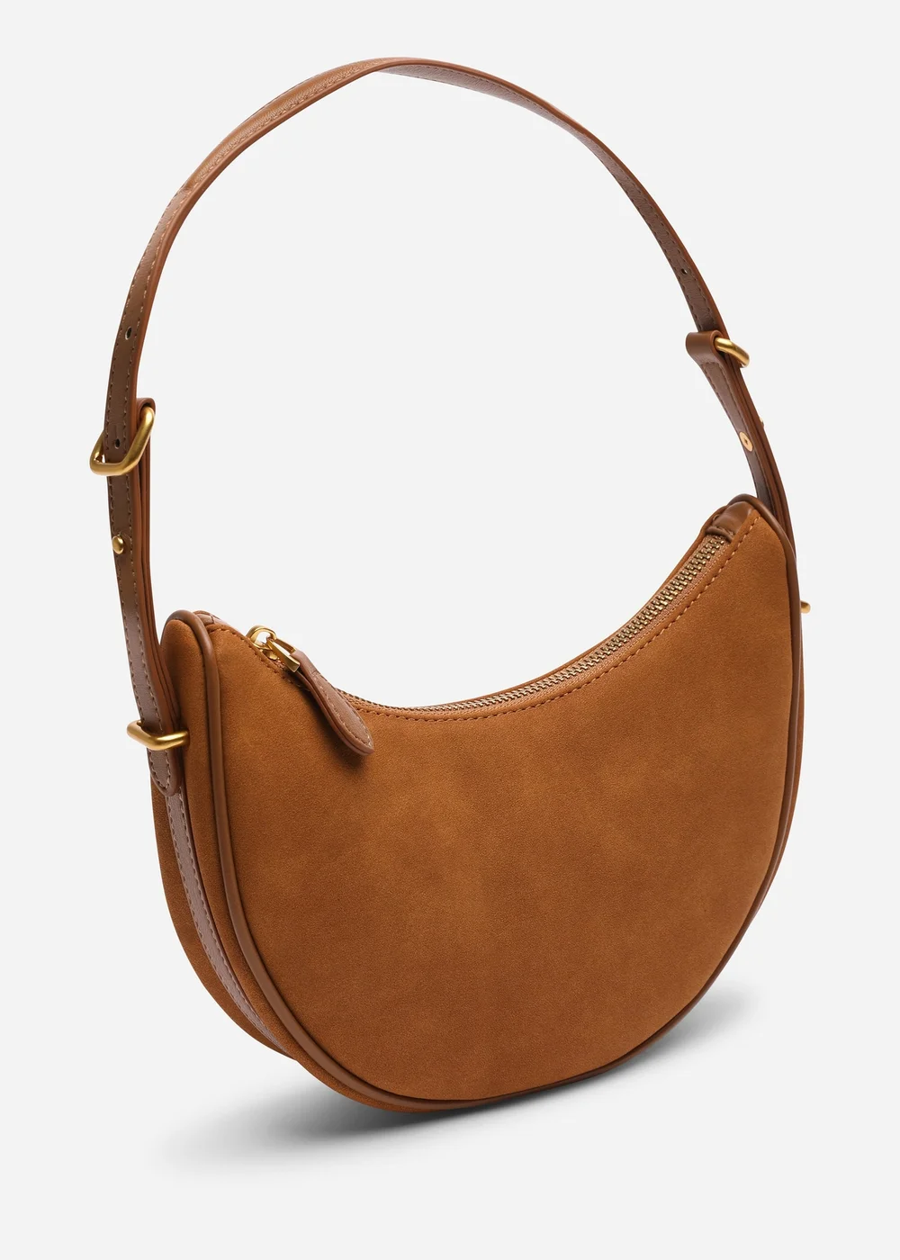 Where's That From Womens Pebble Modern Half Moon Shoulder Bag In Cognac - One Size Image 3