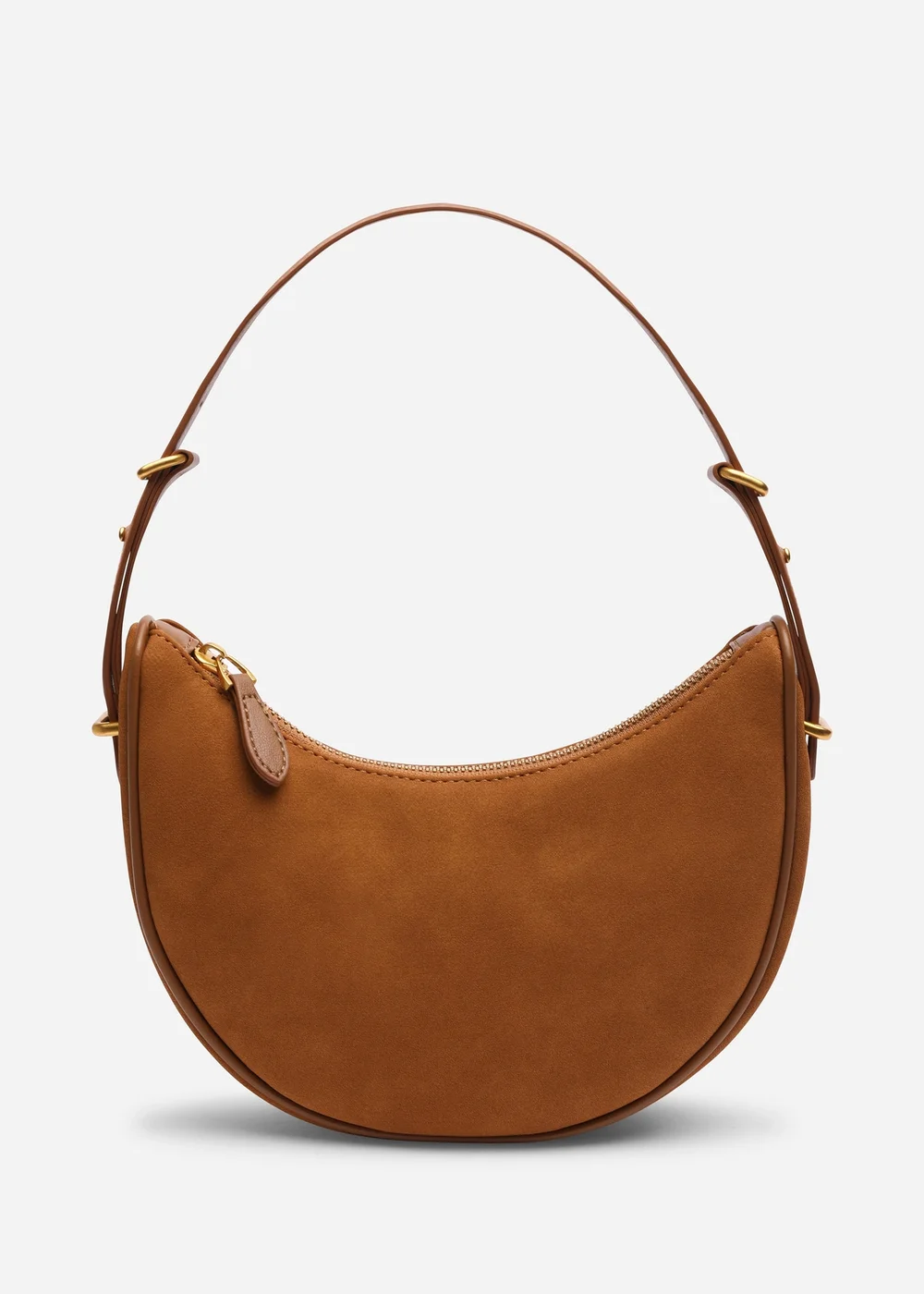 Where's That From Womens Pebble Modern Half Moon Shoulder Bag In Cognac - One Size Image 2