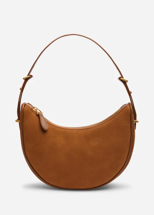 Where's That From Womens Pebble Modern Half Moon Shoulder Bag In Cognac - One Size Image 2