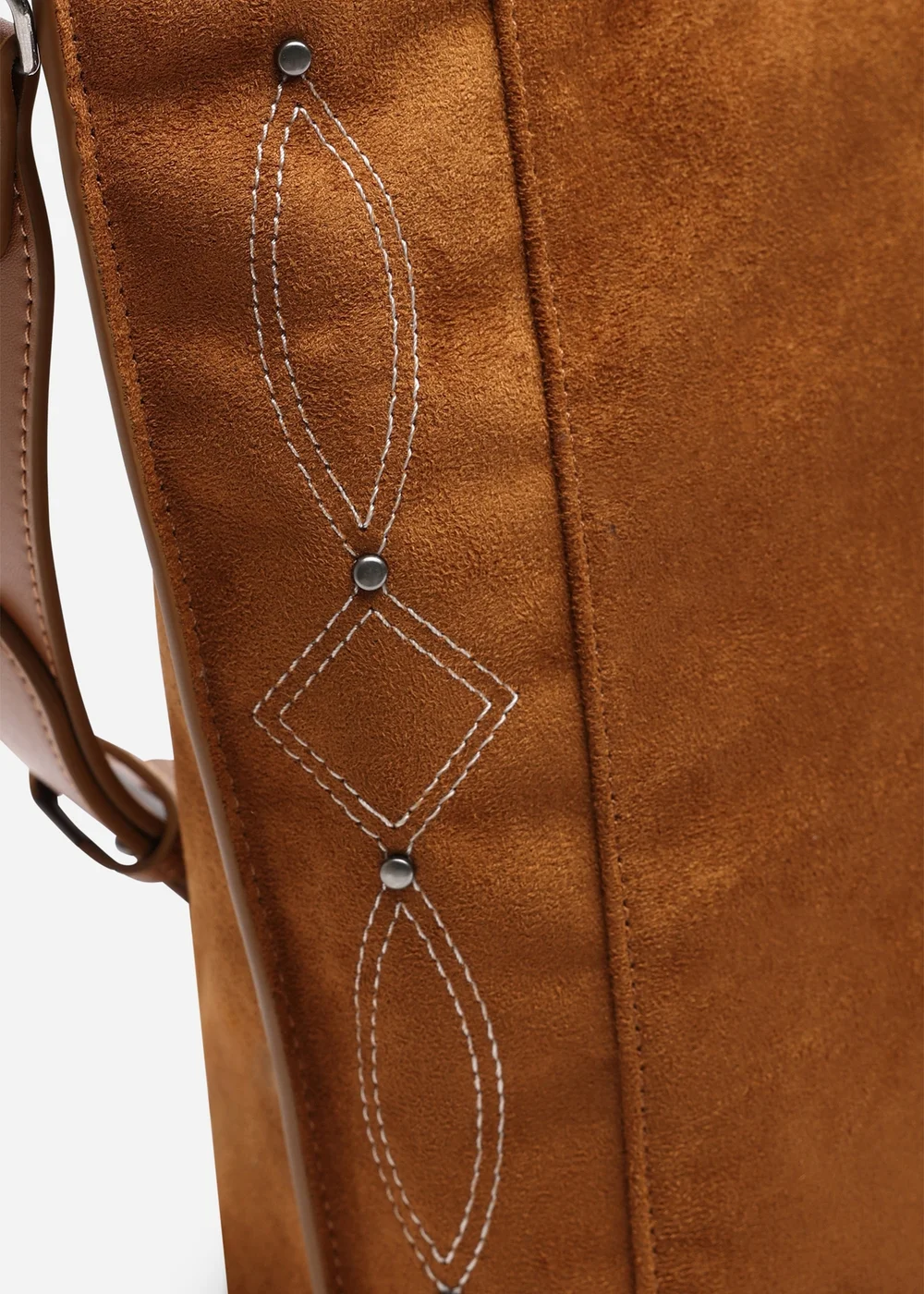Where's That From Womens Kelp Tan Faux Suede Tote Handbag for Women with Minimal Stitch Detail - One Size Image 4