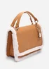 Where's That From Womens Freesia Top Handle Satchel Borg Trim Tote Bag In Tan - One Size Image 3