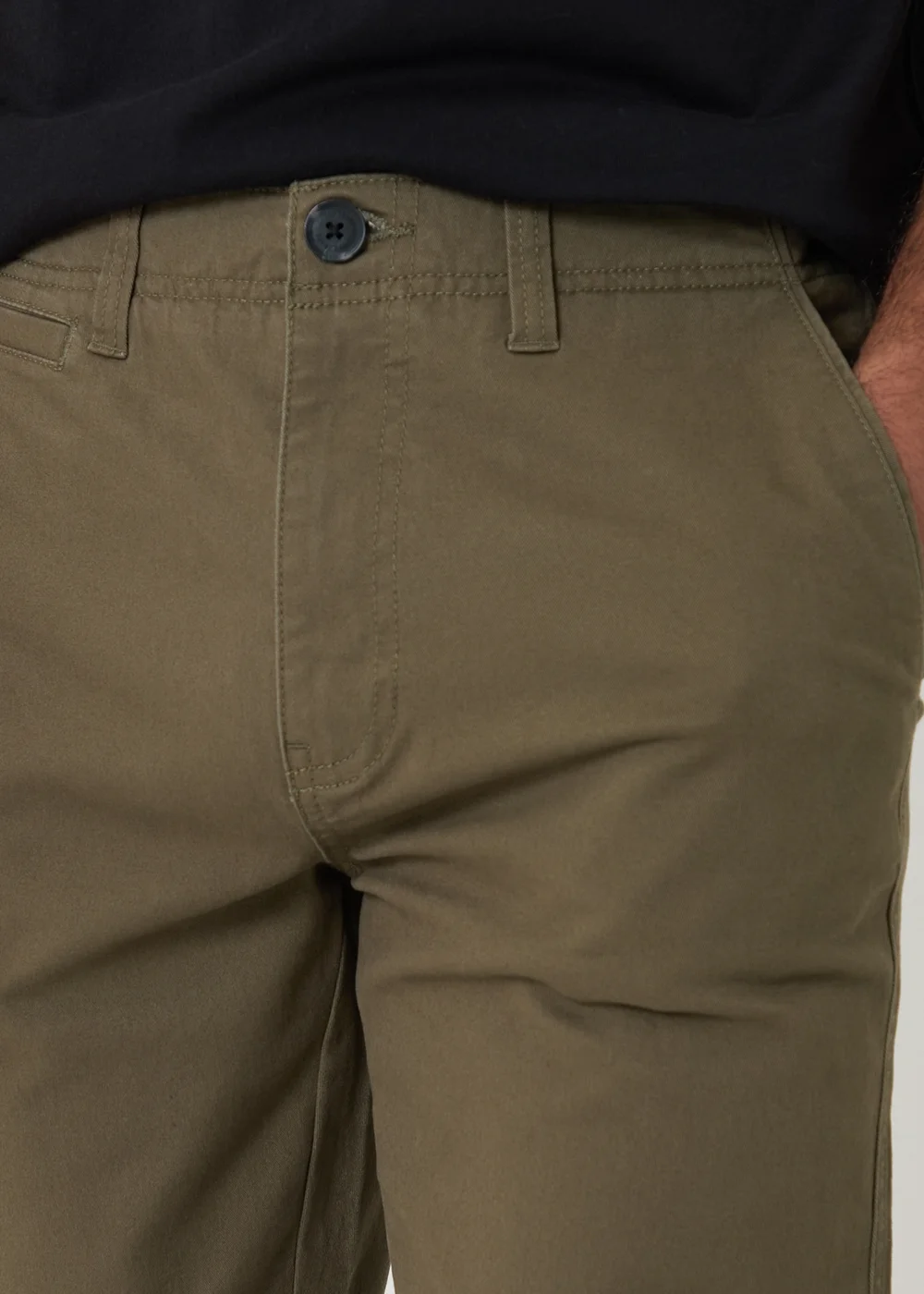 Threadbare Khaki Cotton Slim Fit Chino Trousers With Stretch - 38/L32 Image 4