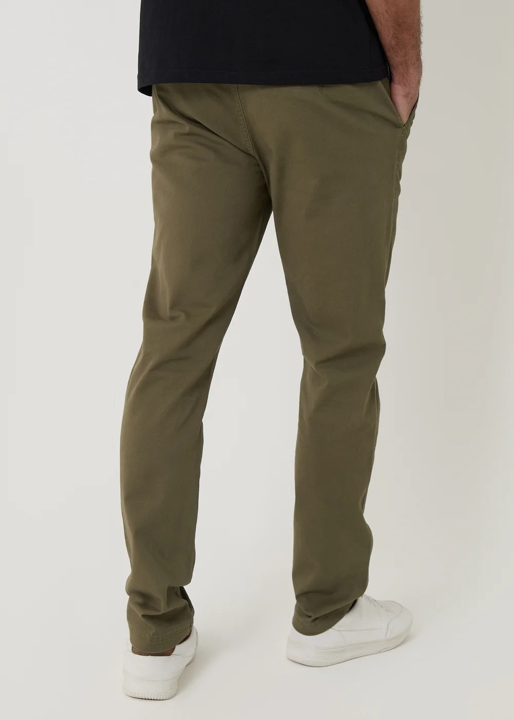 Threadbare Khaki Cotton Slim Fit Chino Trousers With Stretch - 38/L32 Image 2