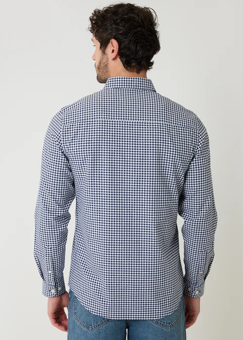Threadbare Navy Cotton Long Sleeve Check Shirt - L Image 2