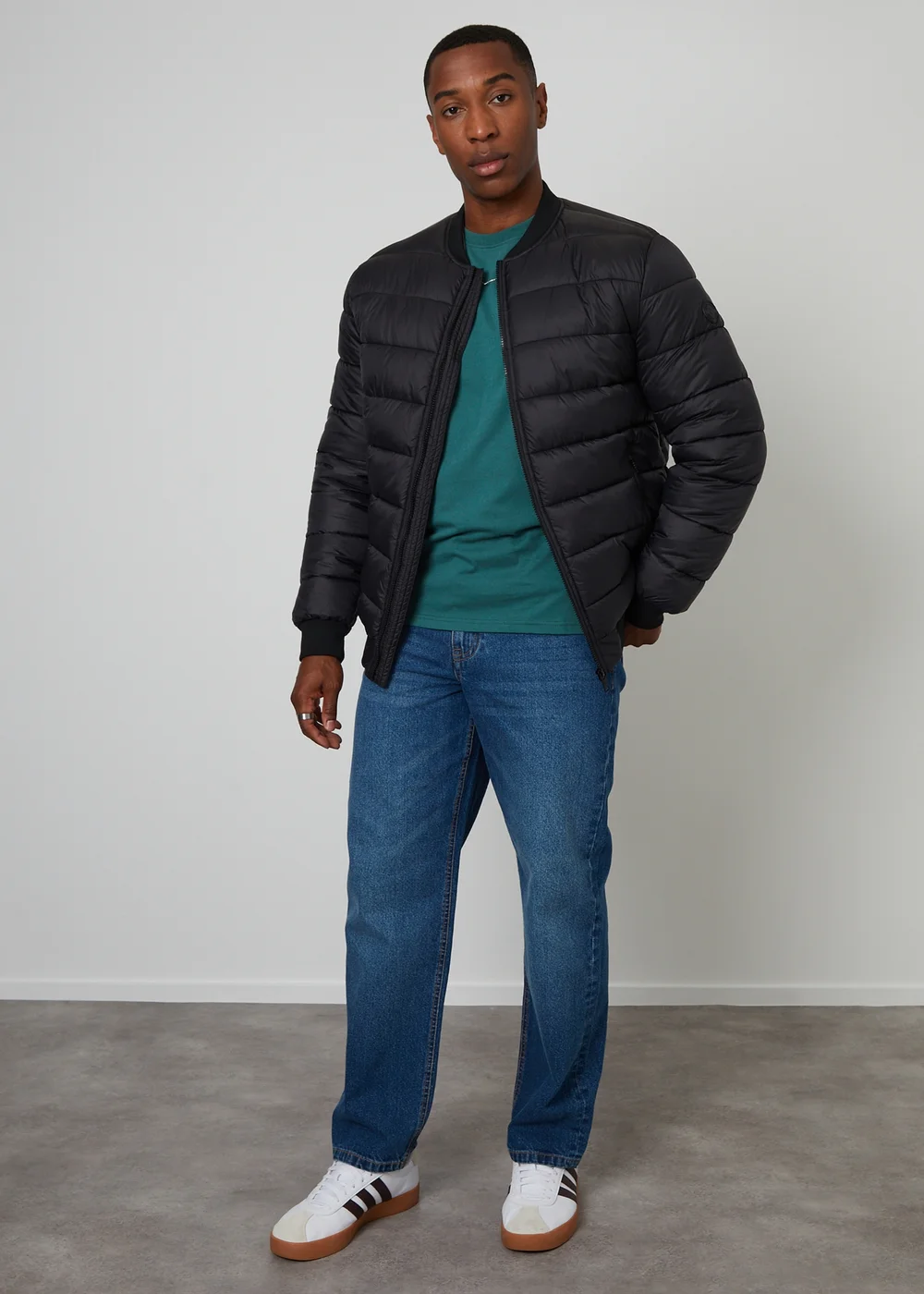 Threadbare Black Quilted Bomber Jacket - S Image 3