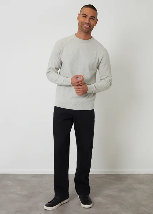 Threadbare Natural Raglan Knitted Crew Neck Jumper - 2XL Image 3