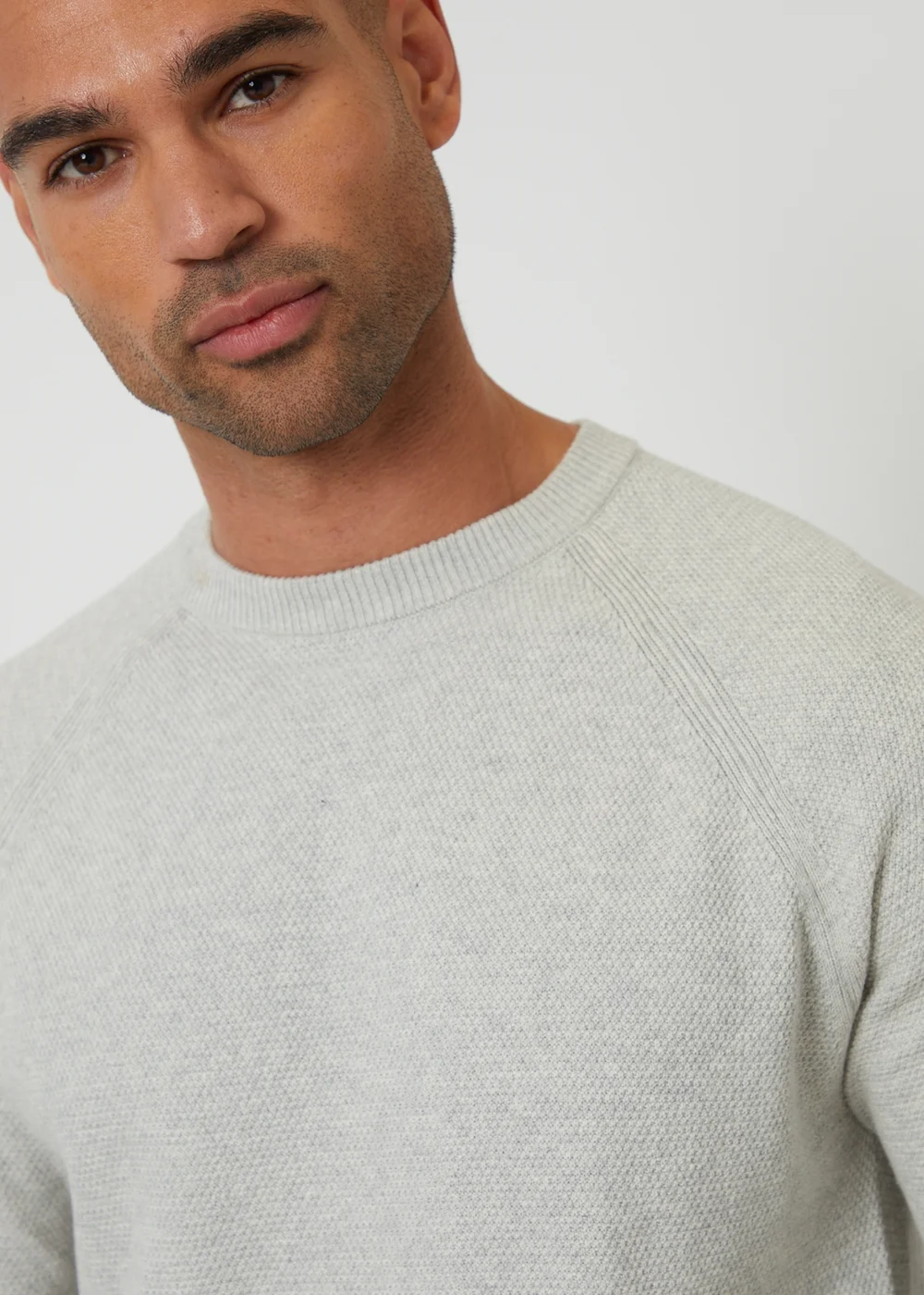 Threadbare Natural Raglan Knitted Crew Neck Jumper - 2XL Image 4
