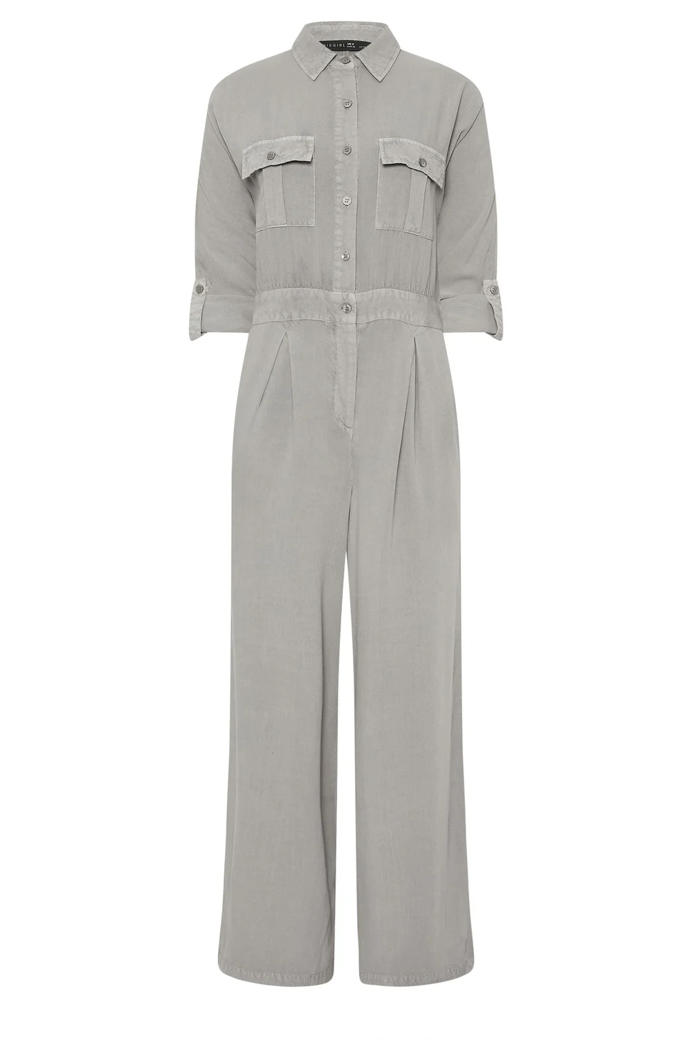 PixieGirl Petite Light Grey Acid Wash Wide Leg Jumpsuit - 8 Image 5