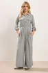 PixieGirl Petite Light Grey Acid Wash Wide Leg Jumpsuit - 8 Image 1