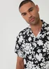 Threadbare Black Abstract Floral Print Short Sleeve Shirt - XL Image 4