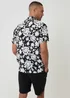 Threadbare Black Abstract Floral Print Short Sleeve Shirt - XL Image 2