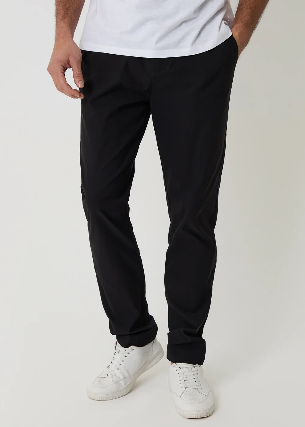 Threadbare Black Slim Fit Stretch Trousers - 36/L32 Image 1