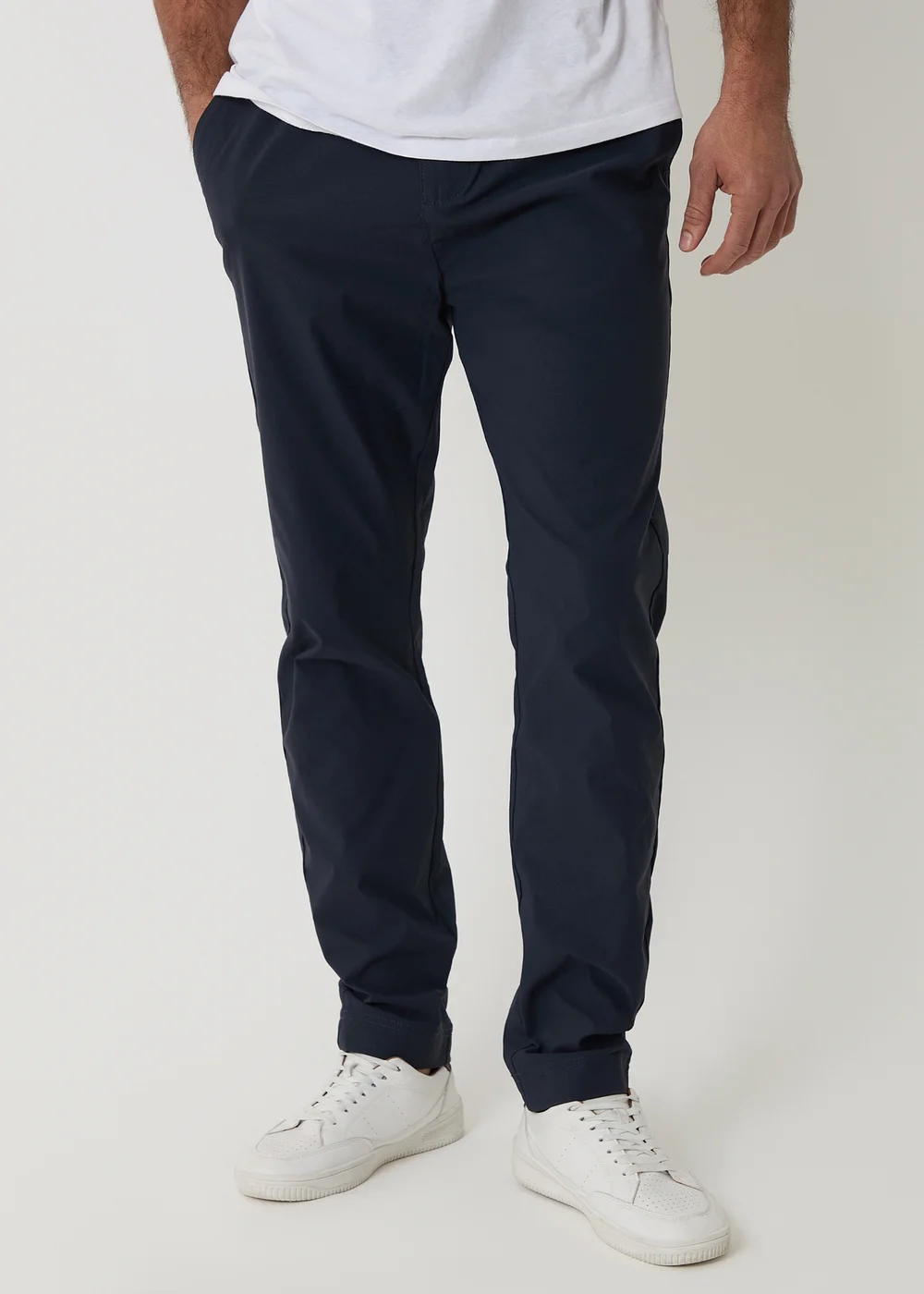 Threadbare Navy Slim Fit Stretch Trousers - 34/L32 Image 1