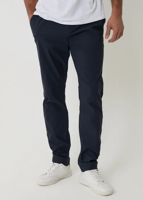 Threadbare Navy Slim Fit Stretch Trousers - 34/L32 Image 1
