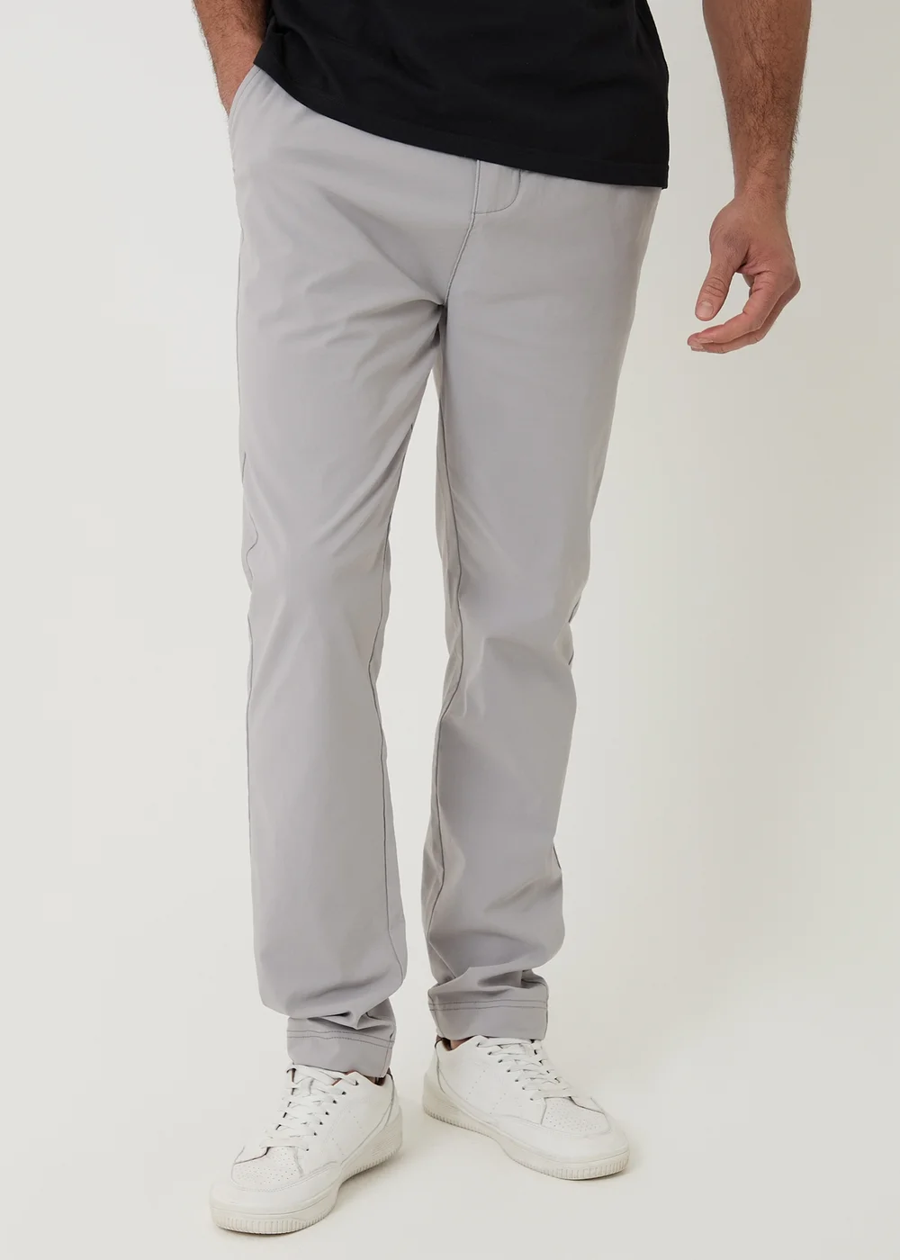 Threadbare White Slim Fit Stretch Trousers - 32/L32 Image 1
