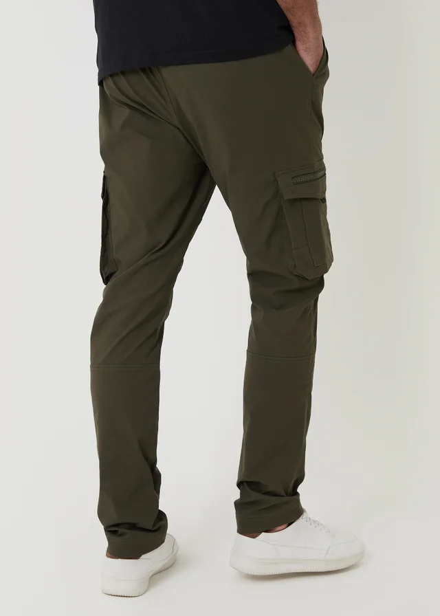 Threadbare Khaki Slim Fit Stretch Cargo Trousers