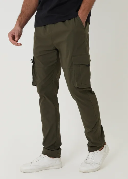 Threadbare Khaki Slim Fit Stretch Cargo Trousers - 2XL Image 1