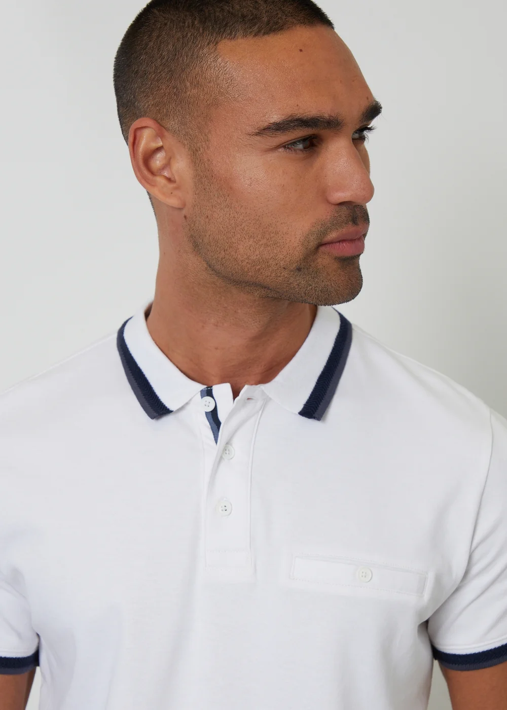 Threadbare White Jetted Pocket Cotton Polo Shirt - 2XL Image 3