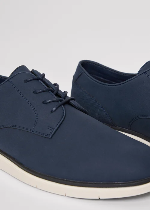 Threadbare Navy Faux Suede Derby Shoes - 11 Image 3