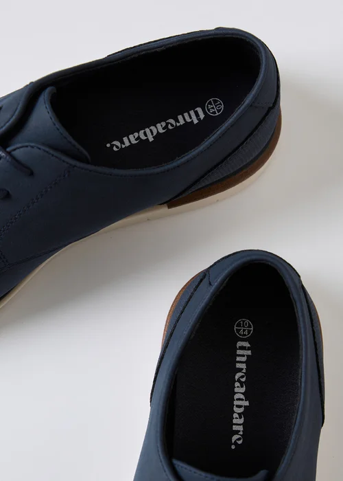 Threadbare Navy Faux Suede Derby Shoes - 11 Image 4