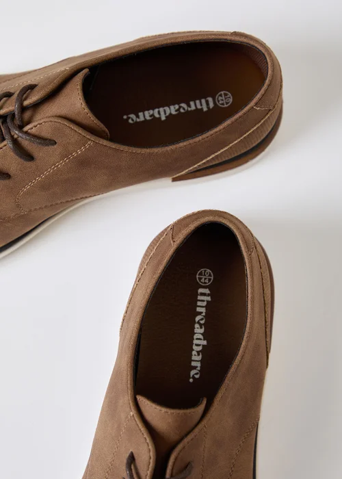 Threadbare Tan Faux Suede Derby Shoes - 7 Image 4