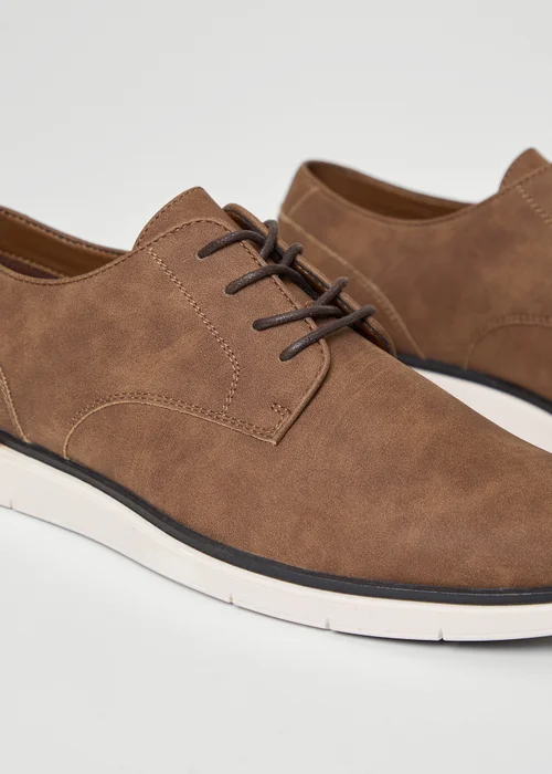 Threadbare Tan Faux Suede Derby Shoes - 7 Image 3